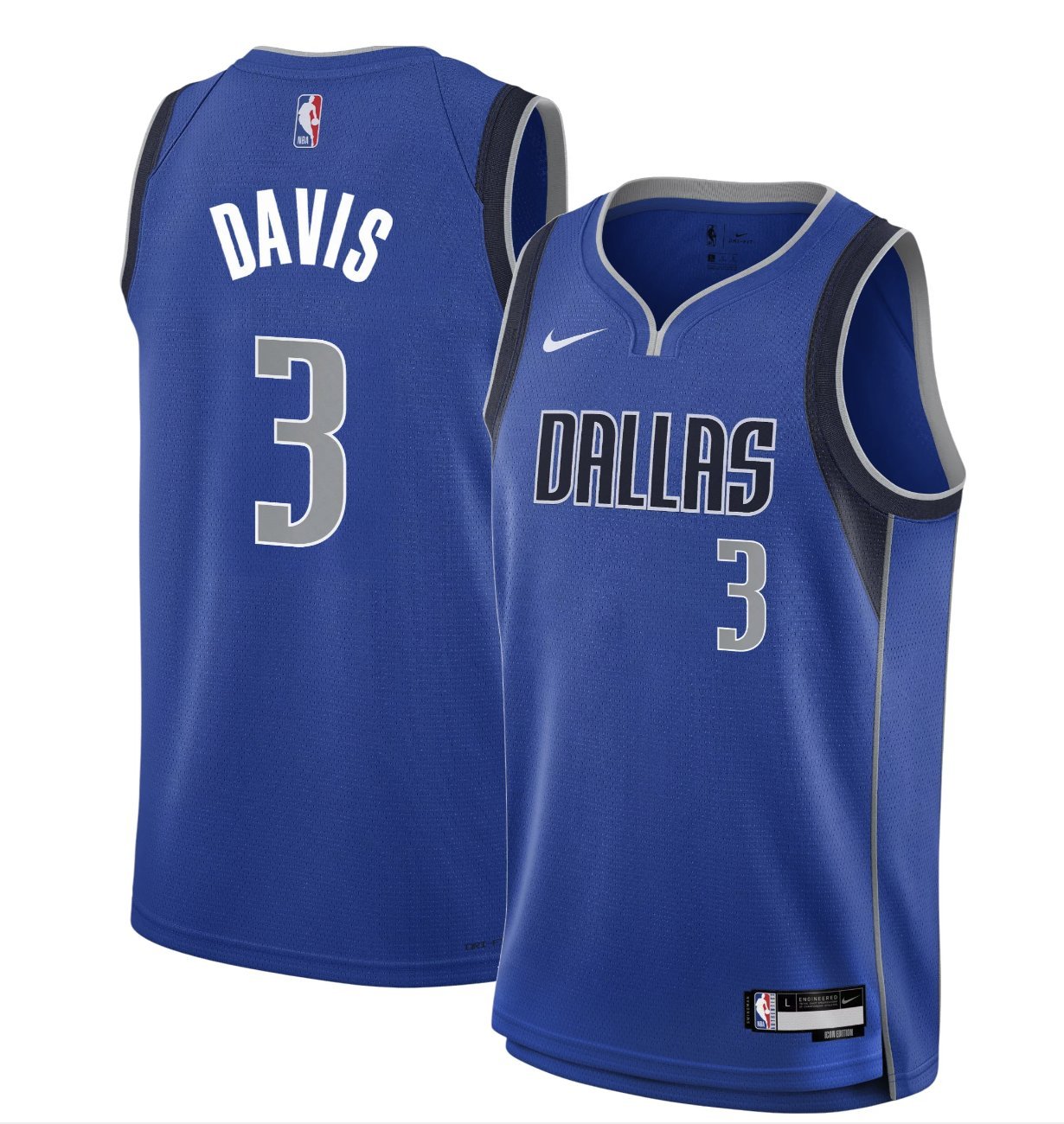 Men and  Youth Anthony Davis Mavs 3 icon jersey blue