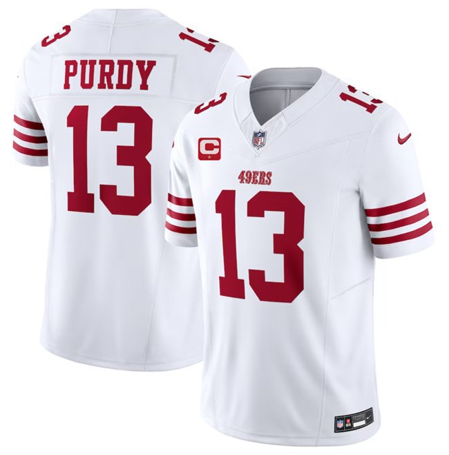 49ers #13 Brock Purdy White 2023 F.U.S.E. With C Patch Vapor ...