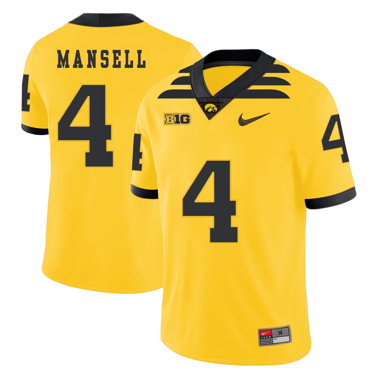 Men's Iowa Hawkeyes 4 Peyton Mansell Yellow College Football Jersey
