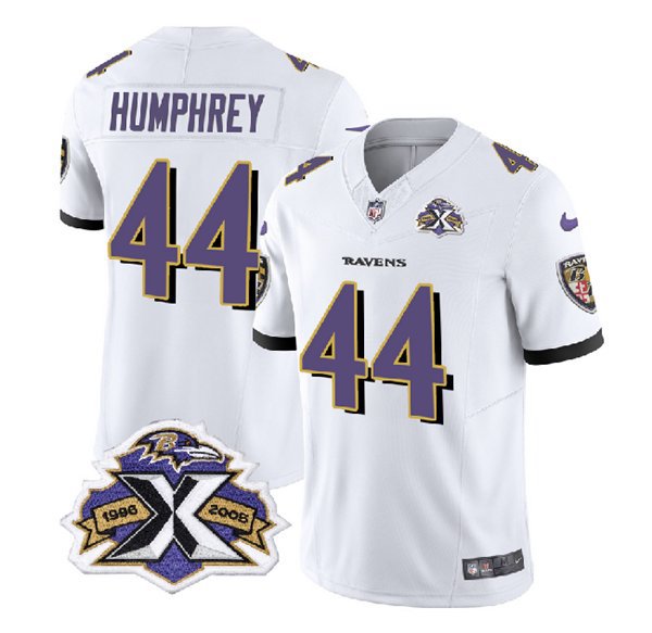 Baltimore Ravens #44 Marlon Humphrey White 2023 F.U.S.E With Patch ...