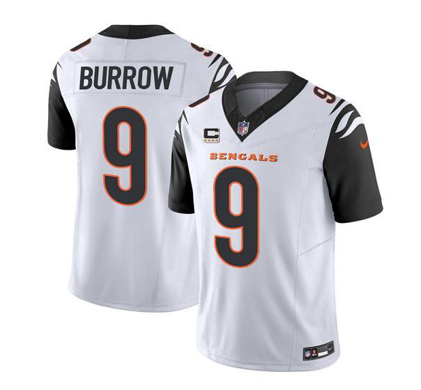 Bengals #9 Joe Burrow 2023 F.U.S.E. White With C Patch Vapor ...