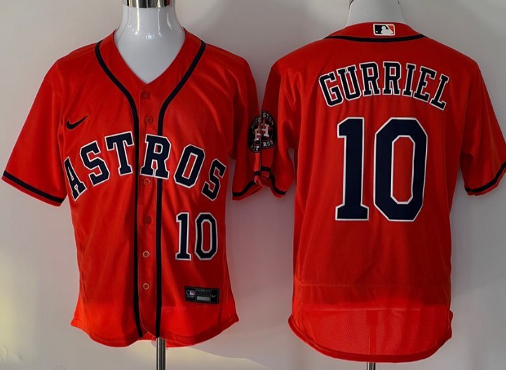 Houston Astros #10 Yuli Gurriel Flexbase Jersey Orange