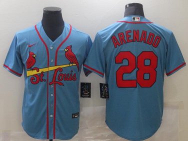 Nike Men's St. Louis Cardinals Nolan Arenado #28 Blue Cool Base Jersey