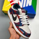 parra x sb dunk low fire pinkgym red-mocha-white-royal blue-black