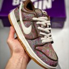 sb dunk low âpaisleyâ brownburgundy-green-pink dh7534-200