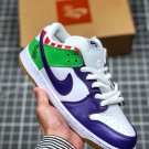 sb dunk low white purple green