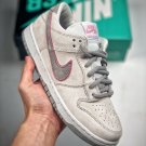 ishod wair x sb women & men dunk low whiteperfect pink-flat silver 895969-160