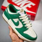 women & men dunk low green white gold
