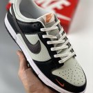 women & men dunk low mini swoosh grey black orange fn7808-001