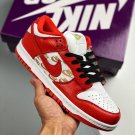 women & men dunk low red white