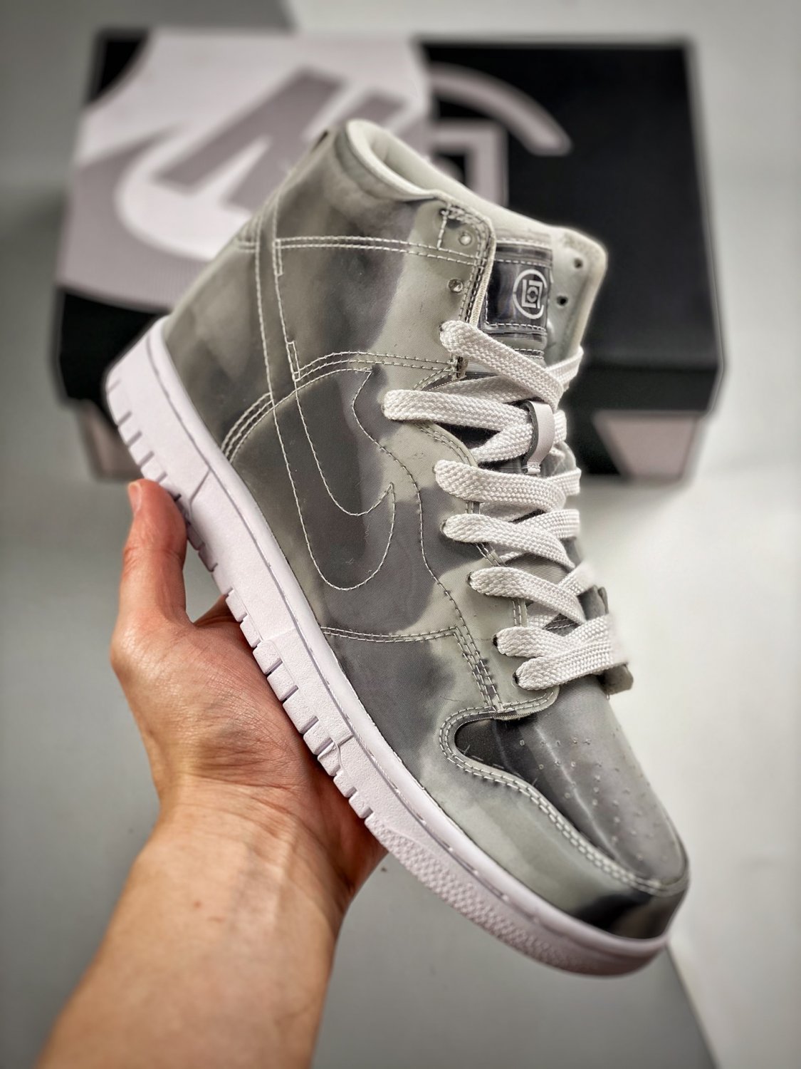 clot x women &&Acirc;&nbsp;men dunk high metallic silver dh4444-900