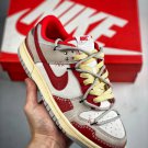 dunk low women & men suede grey red white