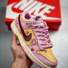 women & men sb dunk low pink yellow