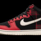 Dunk High Plaid - Black_Red
