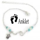 seaglass anklet - turtle
