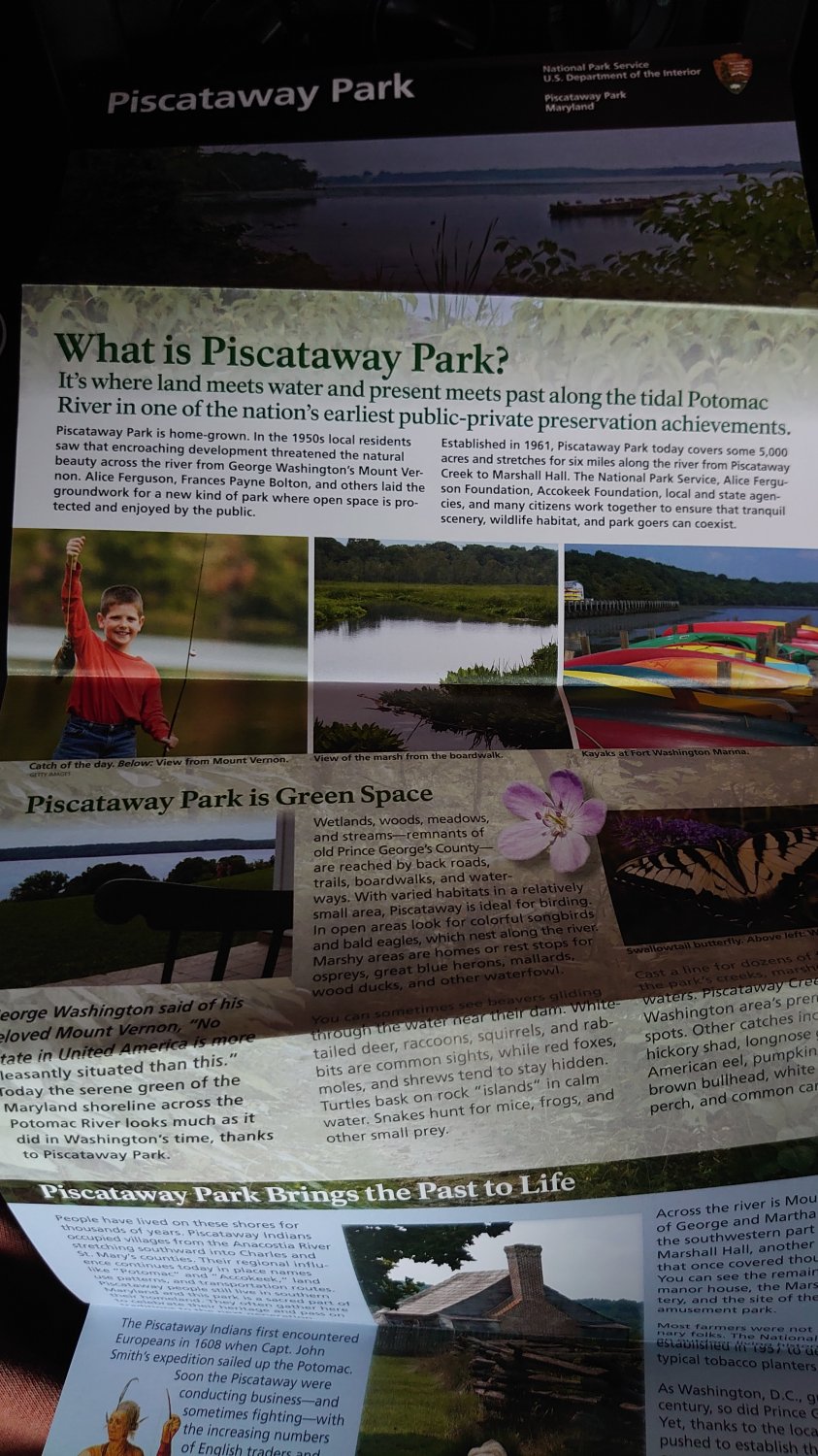 Official Nps Brochure Piscataway Park Information Map Guide