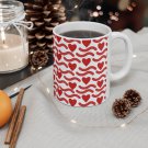 Hearts and Squiggles Coffee Cup Ceramic Mug 11oz Love Wedding Valentine