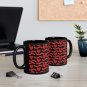 Squiggles and Hearts 11oz Black Mug Love Wedding Valentine