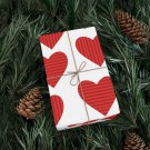 Hearts with Stripes White Background Wrapping Paper 20"x30" Matte Paper Finish