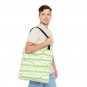 Green Circles Green and Gray Stripes and Wavy Lines Tote Bag Large