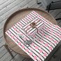 Pink Hearts with Brown Stripes Wrapping Paper 20"x30" Matte Paper Finish