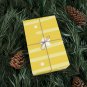 White Stars with Yellow Stripes Gift Wrap Wrapping Paper 20"x30" Satin Paper Finish