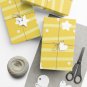 White Stars with Yellow Stripes Wrapping Paper 20"x30" Matte Paper Finish