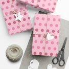 Shades of Pink Polka Dots Gift Wrap Wrapping Paper 20"x30" Satin Paper Finish