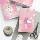 Pink Hearts Wrapping Paper 20"x30" Matte Paper Finish