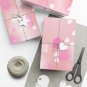 Pink Hearts Gift Wrap Wrapping Paper 20"x30" Satin Paper Finish