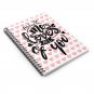 All of Me Loves All of You with Pink Polka Dot Heart Background Spiral Notebook Ruled Line