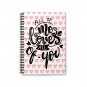 All of Me Loves All of You with Pink Polka Dot Heart Background Spiral Notebook Ruled Line