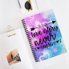 A True Love Story Never Ends with Colorful Heart Background Spiral Notebook Ruled Line