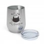 Cat Lover 12oz Insulated Wine Tumbler Stainless Steel