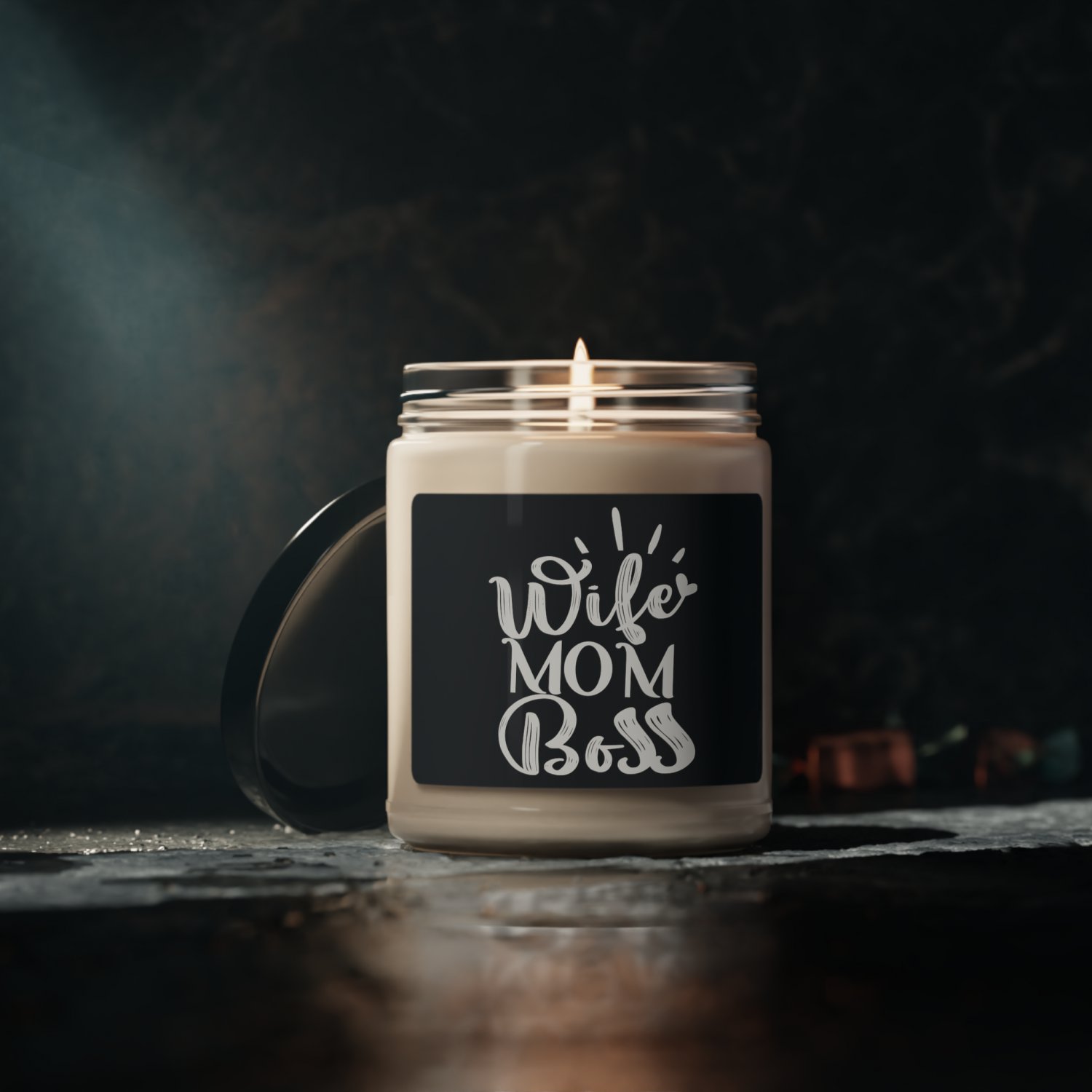 Wife Mom Boss, Scented Soy Candle, 9oz CLEAN COTTON