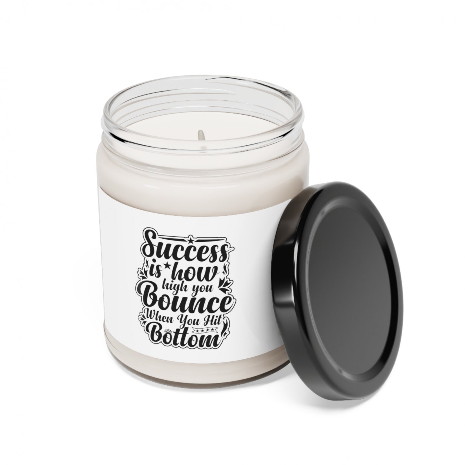 Success Is How You Bounce When You Hit Bottom, Scented Soy Candle, 9oz Cinnamon Vanilla