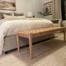 Woven Natural Leather Strap Bench, Saddle/Size (L 32 x H 16 x D 16) Inches