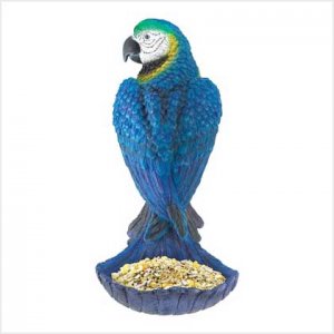 Blue Parrot Birdfeeder