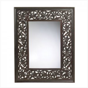 CARVED LEAF-FRAMED MIRROR