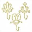 ANTIQUE IVORY IRON HOOKS
