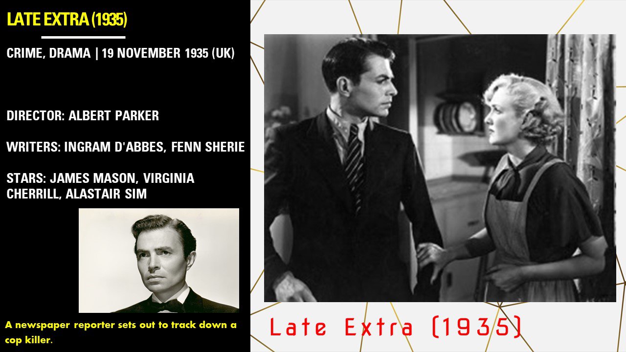 Late Extra 1935 James Mason Virginia Cherrill Albert Parker dvdr