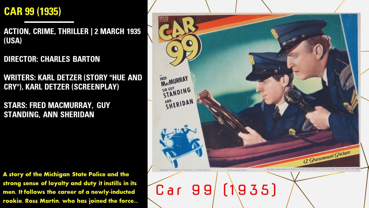 Car 99 (1935)  dvd