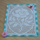 Filet Rose with Butterfly Hand Crochet Doily - **NEW**