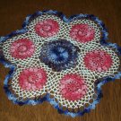 Red, White and Blue Patchwork Hand Crochet Doily - **NEW**