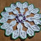 African Violets and Pineapples Hand Crochet Doily - **NEW**