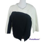 Vince Camuto Assymetrical Blazer Black & Ivory Snap On Button Size Medium New