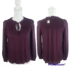 Streetwear Society Women's Smock Blouse Long Sleeve Purple Size Small NEW