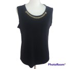 Carmen Marc Valvo Women's Blouse Sleeveless Black Size Large