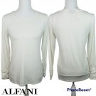 Alfani Women's Long Sleeve Ruched Top Pullover Blouse Soft White Small NEW