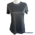 Ultra Club Cool & Dry Women's Tshirt 100% Polyster Short Sleeve Gray Size Medium